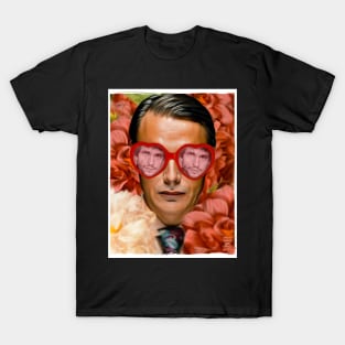 Flower Hannibal with Will Graham Heart Glasses T-Shirt